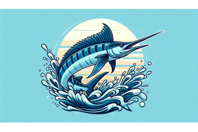 Leaping Blue Marlin