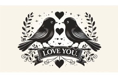 Lovebirds Heart Banner