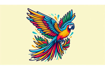 Macaw In Flight