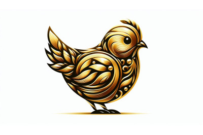 Metallic chick in golden hues