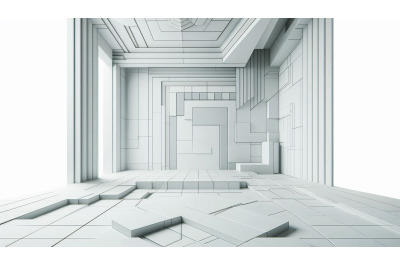 Minimal White 3D Wall