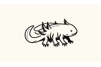 Minimalist Axolotl Line Art