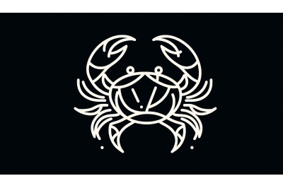 Minimalist Crab Abstract Outline