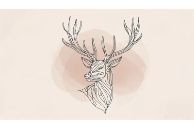 Minimalist Deer Antlers Abstract