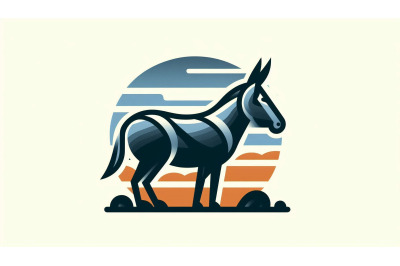 Minimalist Donkey Flat Design