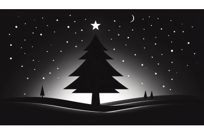 Minimalist holiday tree vector