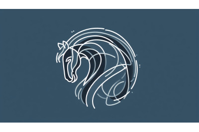 Minimalist Horse Abstract Outline