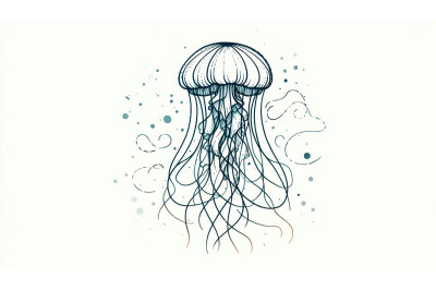 Minimalist Jellyfish Line Design