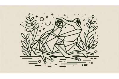 Minimalist Toad Geometric Lines