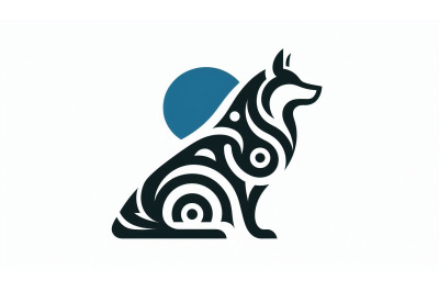 Minimalist Wolf Abstract Silhouette