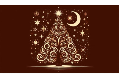 Modern art holiday tree vector