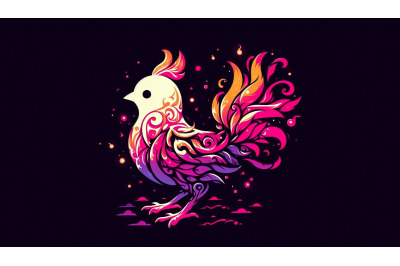Mystical chick with glowing aura