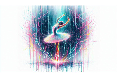 Neon Ballerina Electric Rain