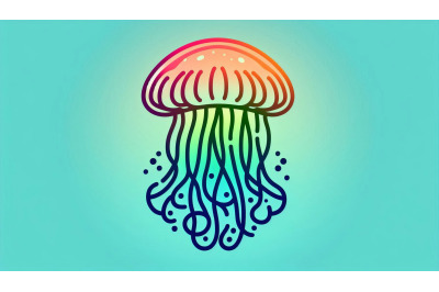 Neon Gradient Jellyfish