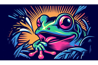 Neon Pop Frog