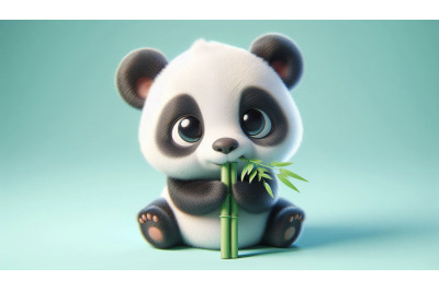 Panda Eating Bamboo