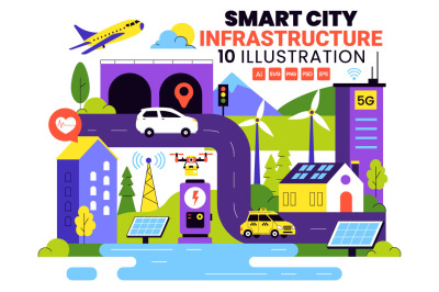 10 Smart City Infrastructure Illustration