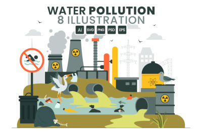 8 Industrial Water Pollution Illustration