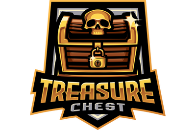 Treasure chest esport mascot logo design