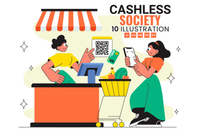 10 Cashless Society Payment Illustration