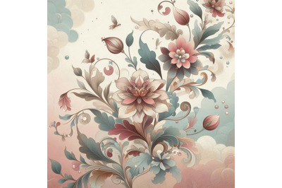 Abstract Floral Wallpaper