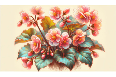 Begonia Blossom Pastel
