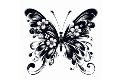 Calligraphy Stroke Butterfly