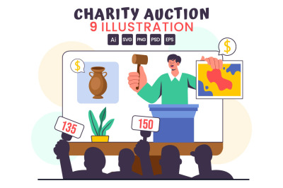 9 Charity Fundraising Auction Illustration