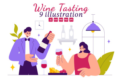 9 Tasting and Savoring Wine Illustration