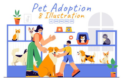 8  Pet Adoption Center Illustration