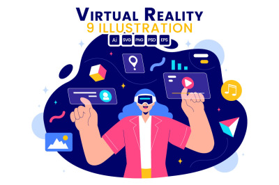9 Virtual Reality Technology Illustration