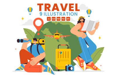 9 Travel and Backpacking Illustration