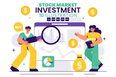 10 Stock Market Investment Illustration