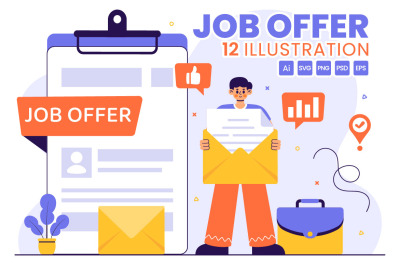 12 Job Offer Recruitment Illustration