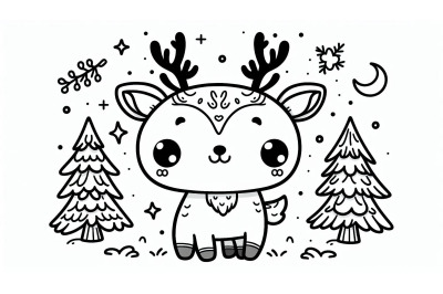 Cartoon Deer Standing