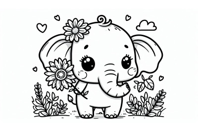 Cartoon Elephant Flower