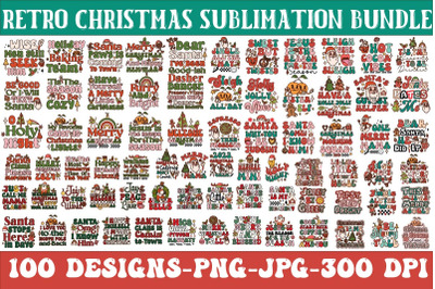 Christmas Retro Bundle 100 Designs&2C;Mega Retro Christmas&2C;3d Christmas B