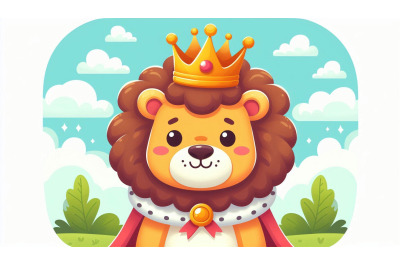 Cartoon Lion Crown Vector