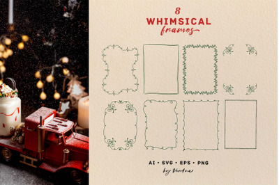 Christmas Vector retro whimsical frames