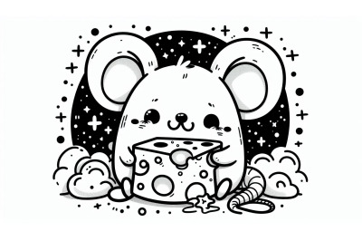 Cartoon Mouse Cheese