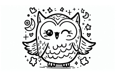 Cartoon Owl Smile