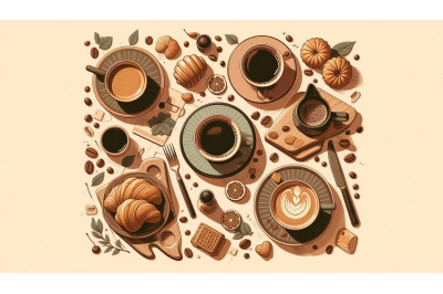 Coffee Cups Flat Lay