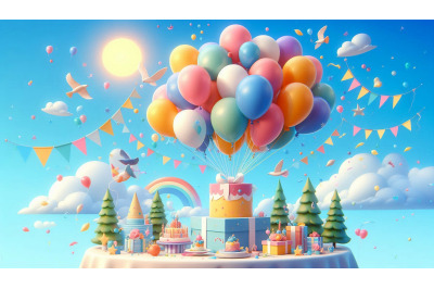 Colorful Flying Balloons