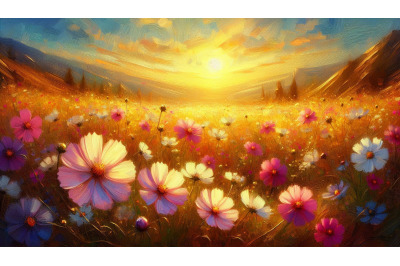 Cosmos Golden Impressionism