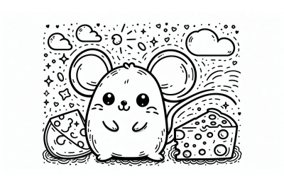 Cartoon Mouse Cheese