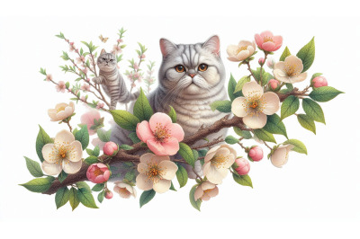 Cat Blossoms Study