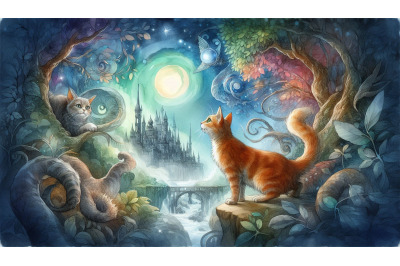 Cat Scene Fantasy
