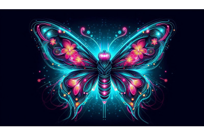 Cyberpunk Neon Butterfly