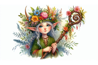 Elf Staff Watercolor