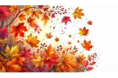 Falling Maple Watercolor